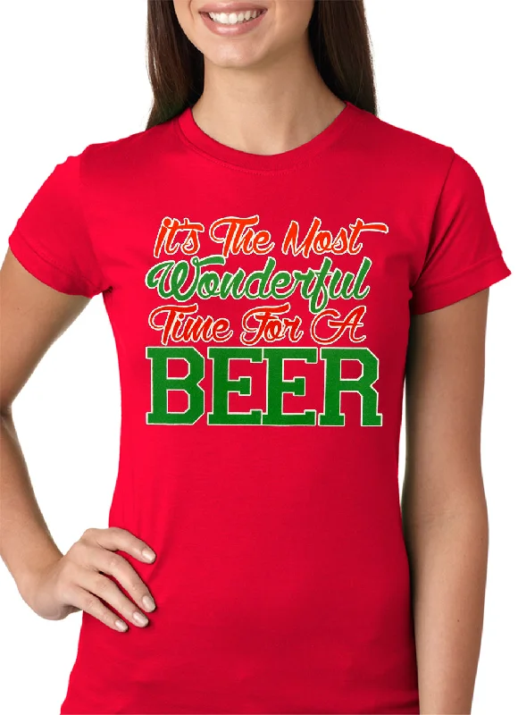 It's The Most Wonderful Time For A Beer Girls T-shirt Collared Crew Neck Turtle Neck It's The Most Wonderful Time For A Beer Girls T-shirt Collared Crew Neck Turtle Neck
