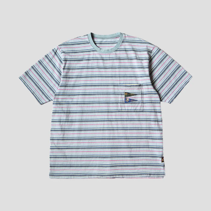 STRIPE JERSEY PENNANT T-SHIRTS Zippered Front Buttoned Front Snap Front