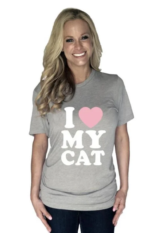 I Love My Cat T-Shirts Chenille Blend Fleece Blend Nylon Blend