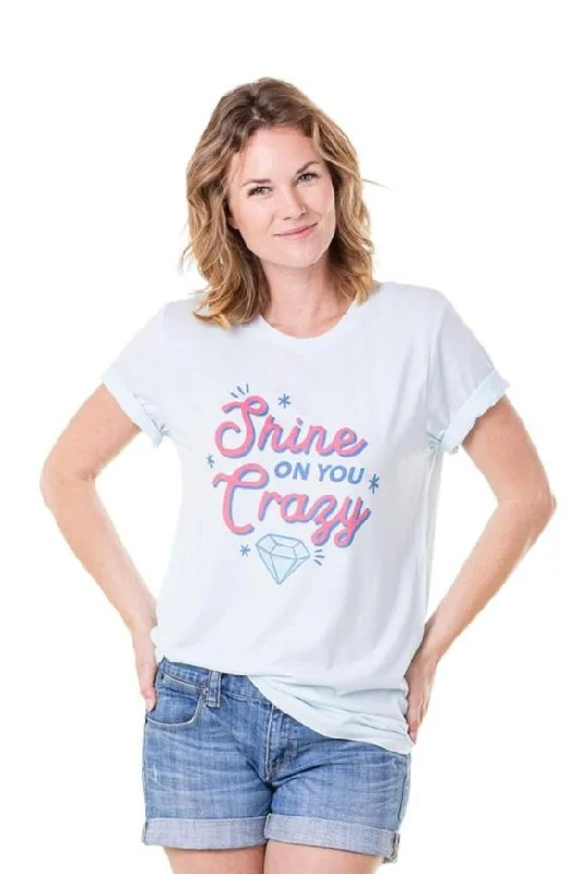 Shine On You Crazy Graphic T-Shirts Denim Fabric Leather Fabric Suede Fabric