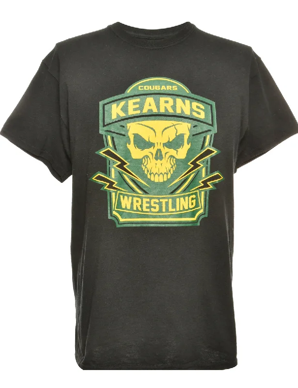 Kearns Wrestling Black Gildan Sports T-shirt - M Houndstooth Herringbone Solid