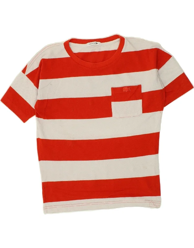 LACOSTE Womens T-Shirt Top Size 34 Small Red Striped