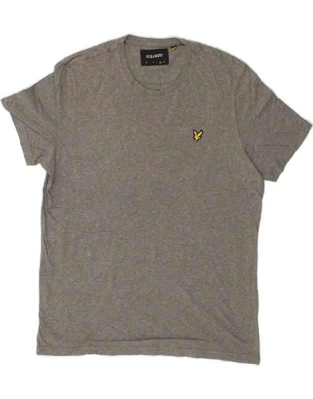 LYLE & SCOTT Womens T-Shirt Top UK 18 XL Grey Cotton