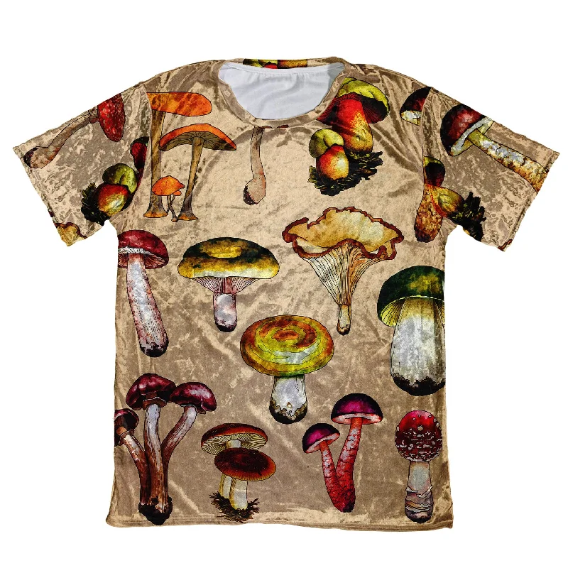 Magic Mushroom Velvet Unisex Tee Seamless Knitted Crochet