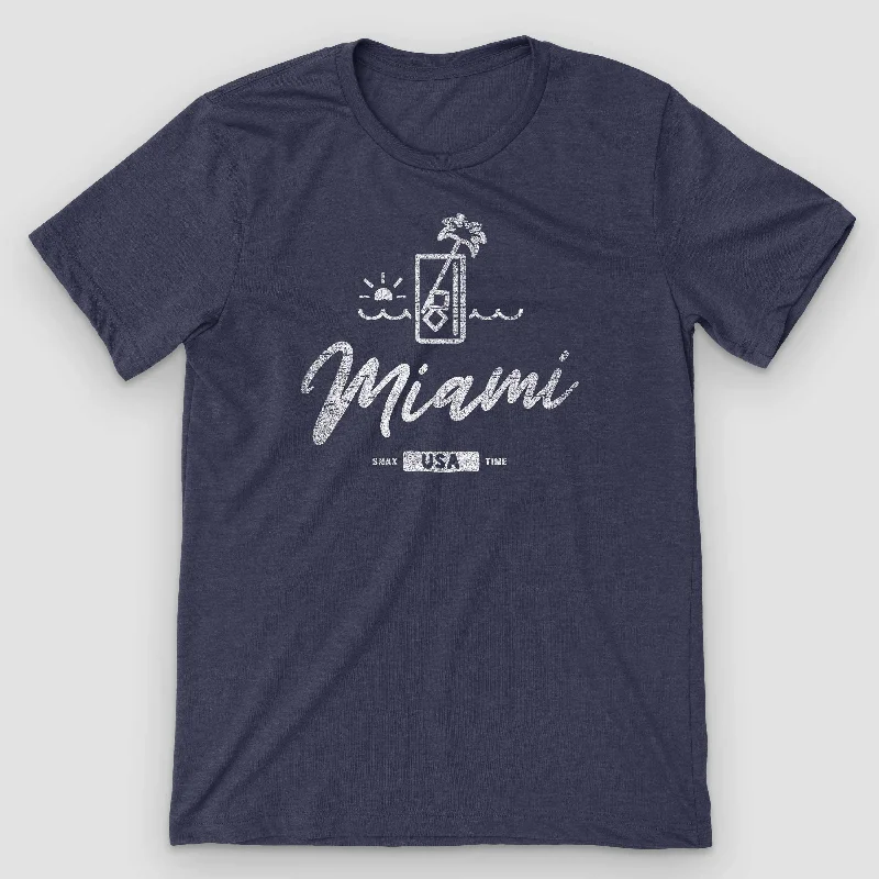 Miami Sunset Mojito Graphic T-Shirt Chenille Blend Fleece Blend Nylon Blend