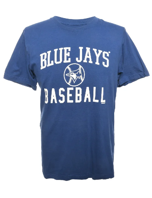 MLB Blue Jays Sports T-shirt - M Collared T-Shirt Boat Neck A-Line