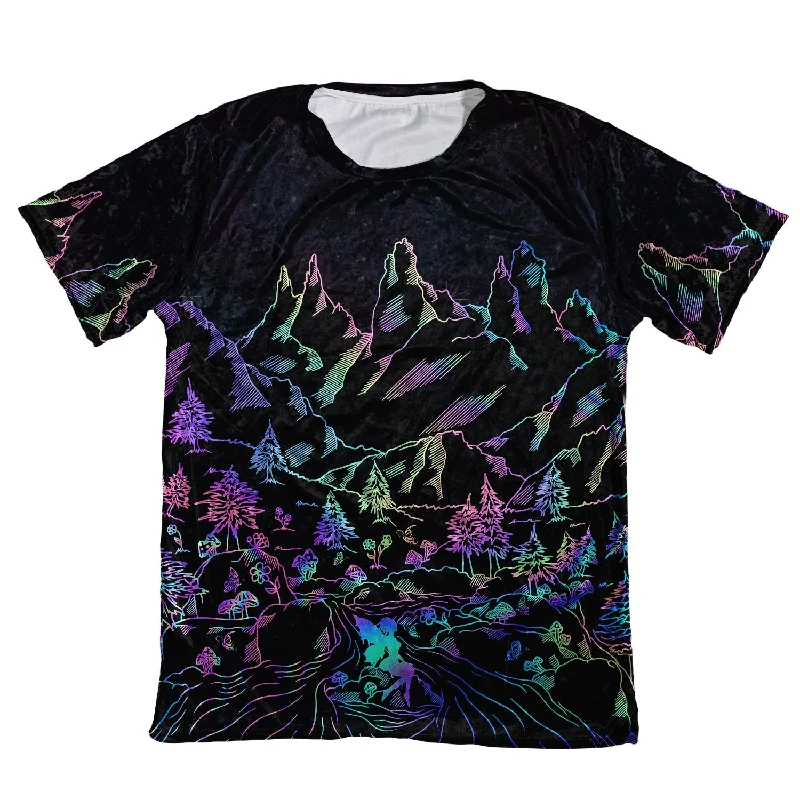 Psi~ World Velvet Unisex Tee Oversized T-Shirt Spandex breathable