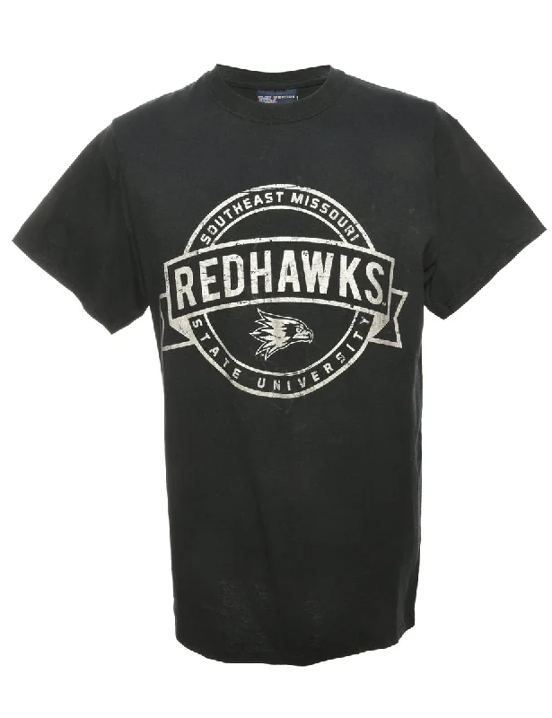 Redhawks Basketball Printed T-shirt - M Polka Dot Checkered Tartan