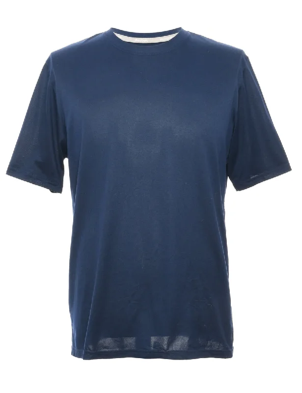 Reebok Plain T-shirt - M Spandex Blend Rayon Blend Denim Blend