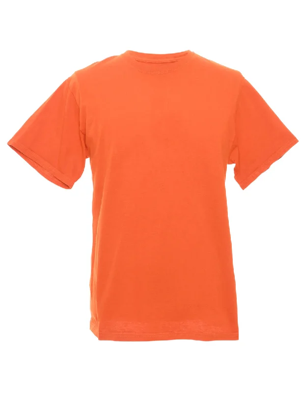 Russell Athletic Plain T-shirt - M V-Neck T-Shirt Long Sleeve Cotton
