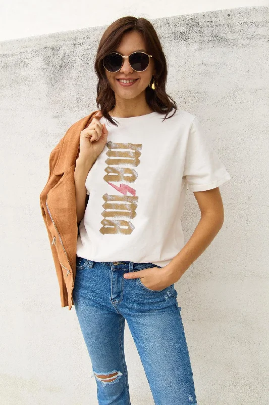 Simply Love Full Size MAMA Short Sleeve T-Shirt Rayon Fabric Velvet Fabric Corduroy Fabric