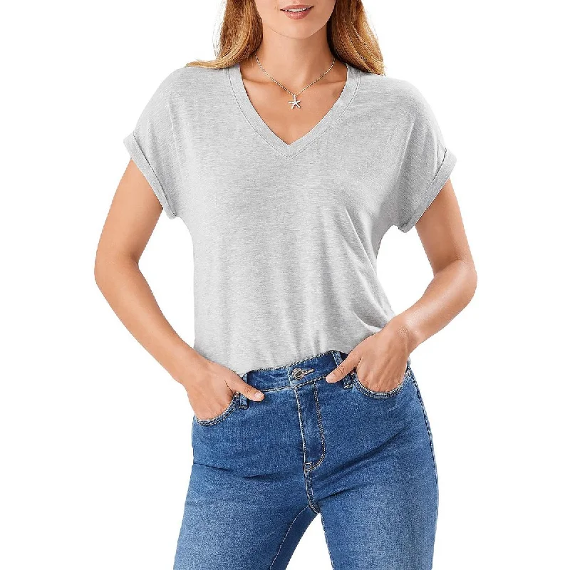 Tommy Bahama Womens Heathered V-Neck T-Shirt