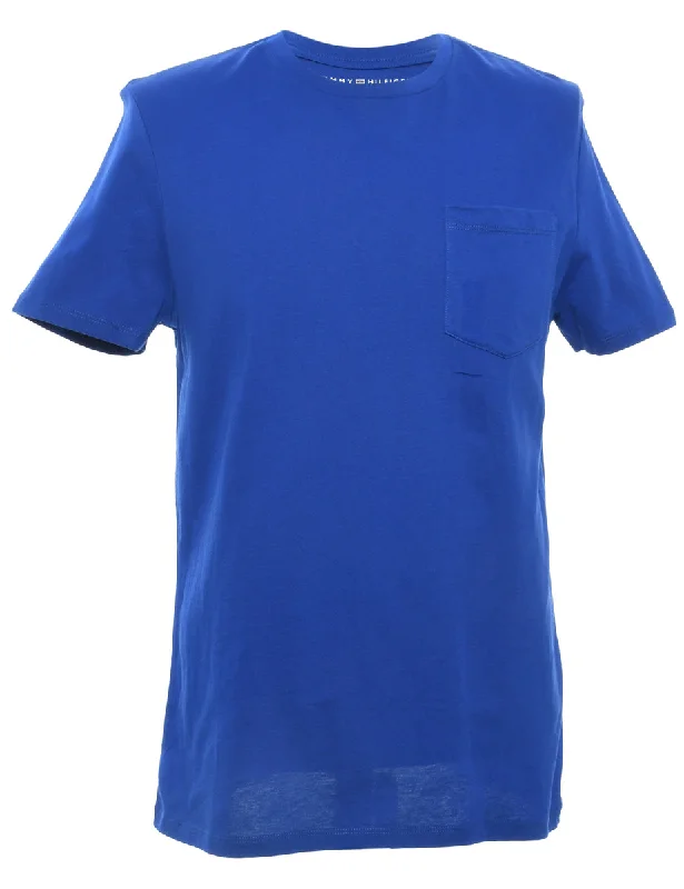 Tommy Hilfiger Plain T-shirt - S Notch Collar Peter Pan Collar Cowl Neck