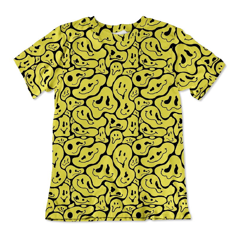 Trippy Smiley Faces All Over Print Unisex Tee