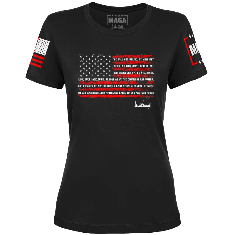 Trump Nation Proclamation Ladies Tee Satin Fabric Silk Fabric Chiffon Fabric