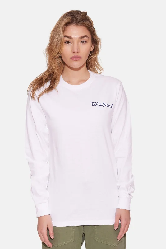 Women's Sailboat Long Sleeve Tee White