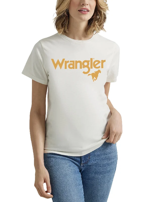 Wrangler Women's Western Logo Marshmallow Graphic T-Shirt Nylon Fabric Polyester Fabric Spandex Fabric Wrangler Women's Western Logo Marshmallow Graphic T-Shirt Nylon Fabric Polyester Fabric Spandex Fabric