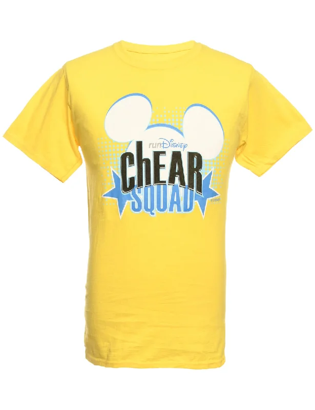 Yellow Hanes Printed T-shirt - S Graphic Embroidered Appliqued