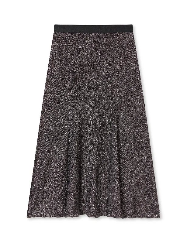 2x2 Lurex Saga Skirt, Gun Metal velvet skirt rich