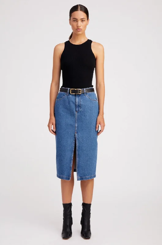 Coco Denim A-Line Pencil Skirt