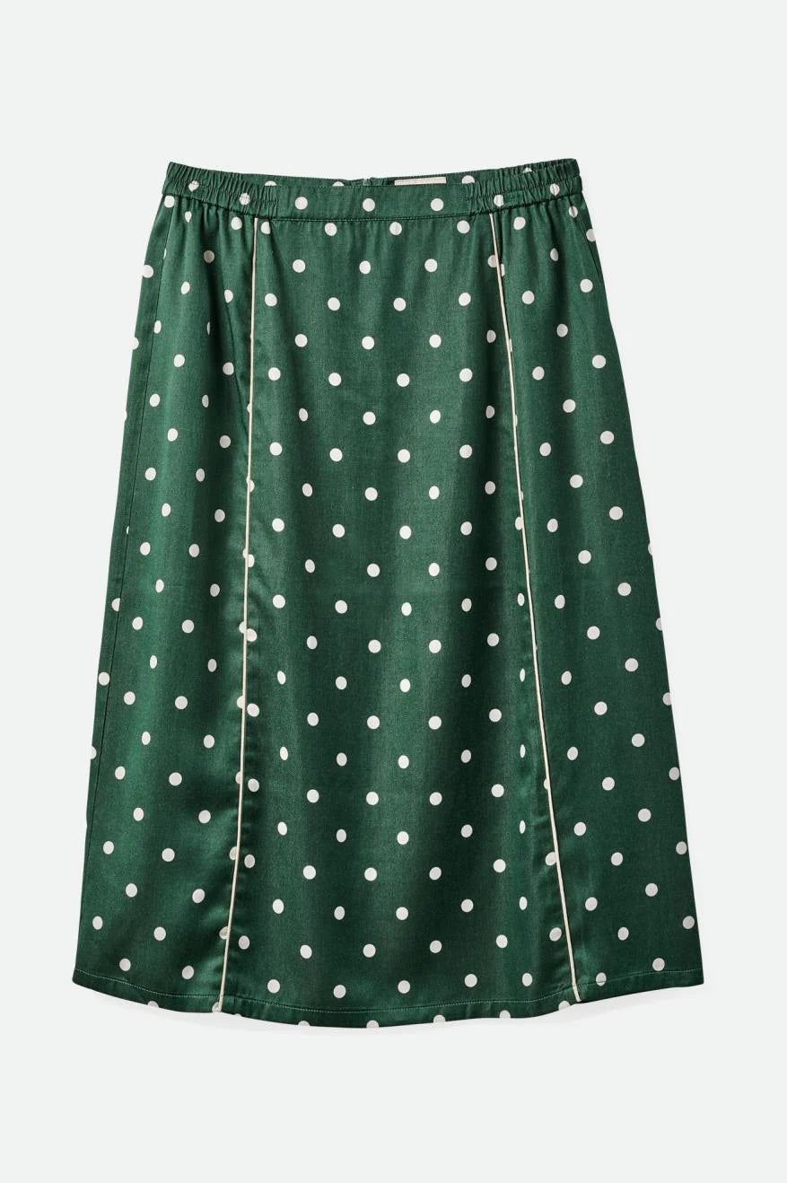 Brixton Hyde Satin Midi Skirt - Pine Needle