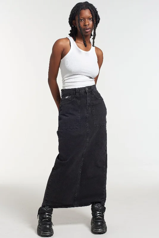 Carpenter Maxi Skirt - Charcoal lace skirt delicate
