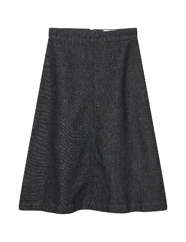 Dark Denim Stellar Skirt, Black cashmere skirt plush