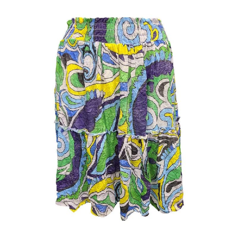 David Cline Camila Tiered Short Skirt - Paisley breathable skirt fabric
