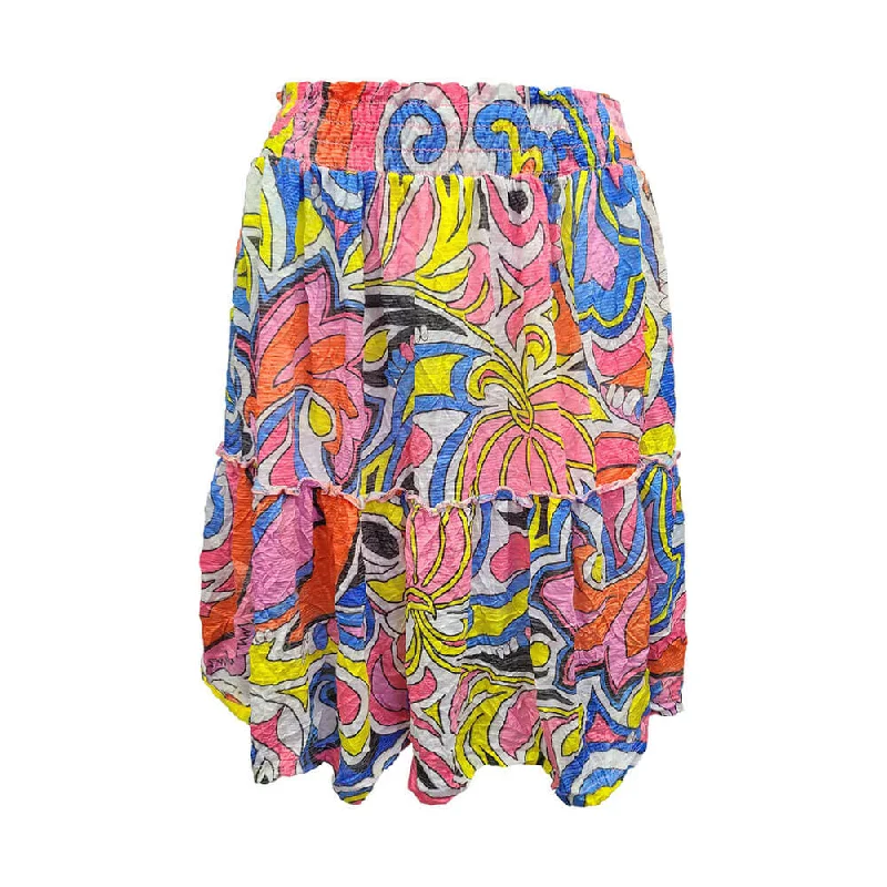David Cline Velaria Tiered Short Skirt - Pucci spandex blend skirt