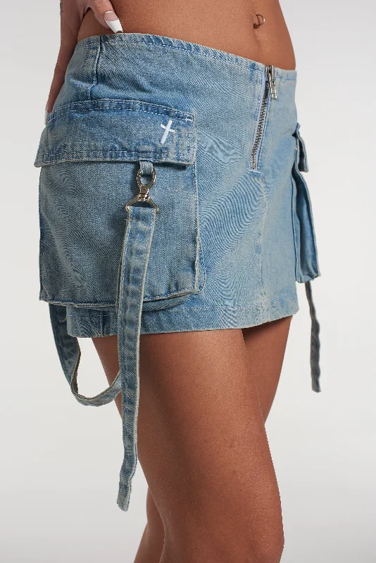 Force Combat Mini Skirt Blue pencil skirt chic
