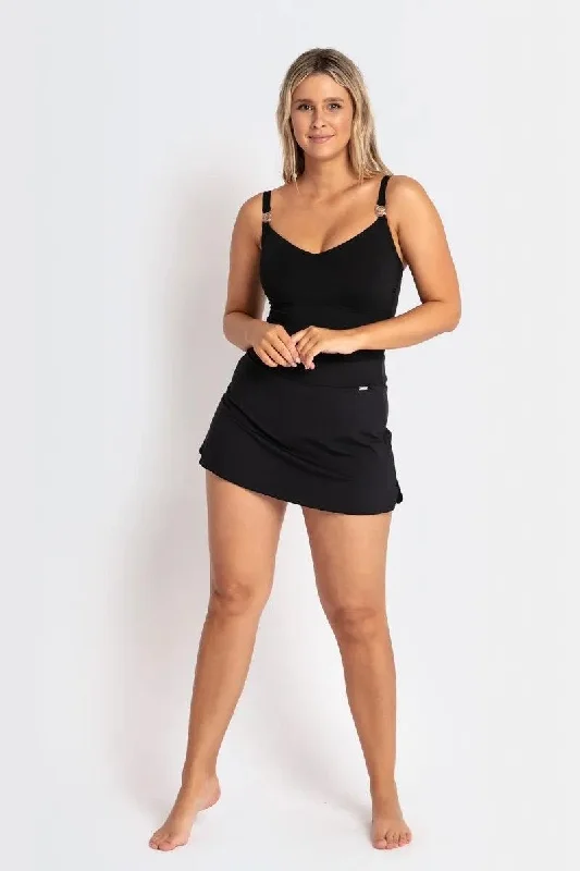 Jantzen JA81301 Cosmopolitan Active Skirt Pant Black velvet skirt glossy