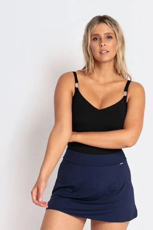 Jantzen JA81301 Cosmopolitan Active Skirt Pant Navy silk skirt sleek