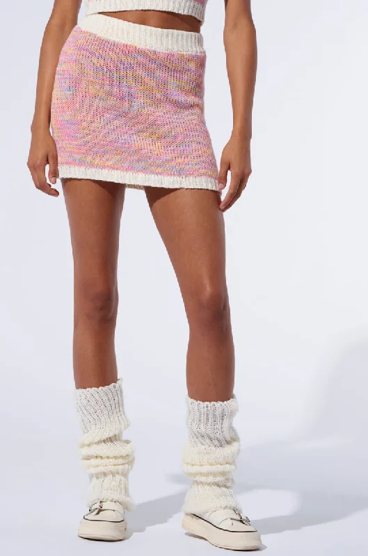 MIMI KNIT MINI SKIRT zip skirt side