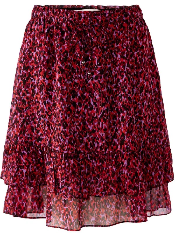 Oui Patterned Skirt Pink