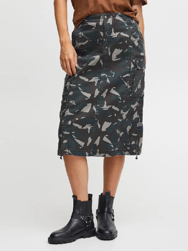 Pulz PzLian Cargo Skirt Blue & Black Camouflage