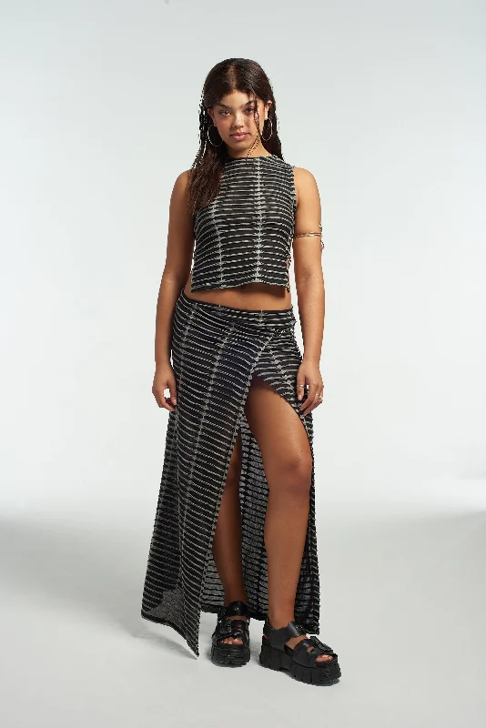 Fracture Maxi Skirt midi skirt versatile
