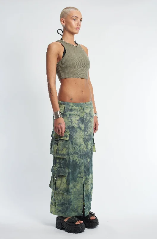 Bleach Cargo Maxi Skirt high waist skirt