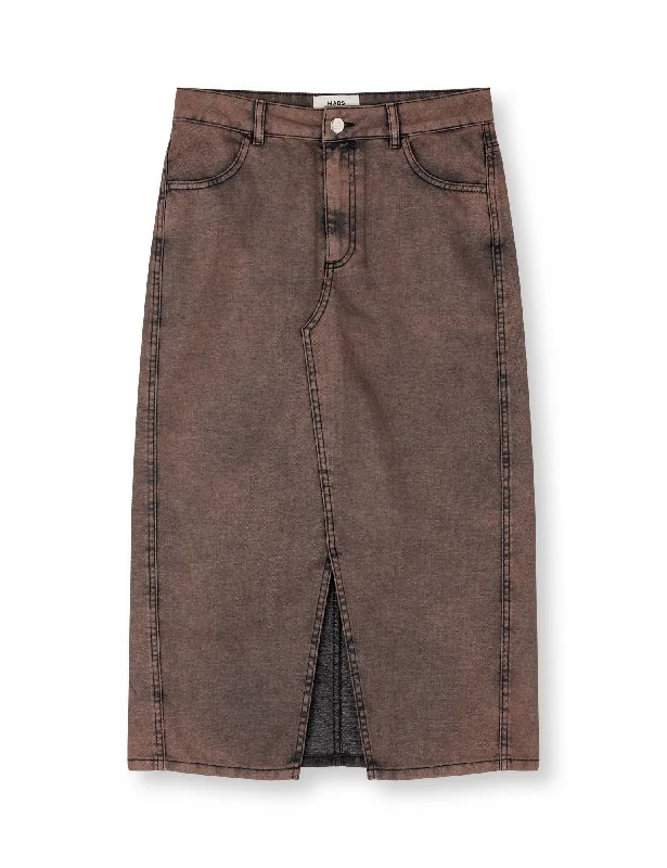 Soft Denim Ketly Skirt, Brown corduroy skirt durable