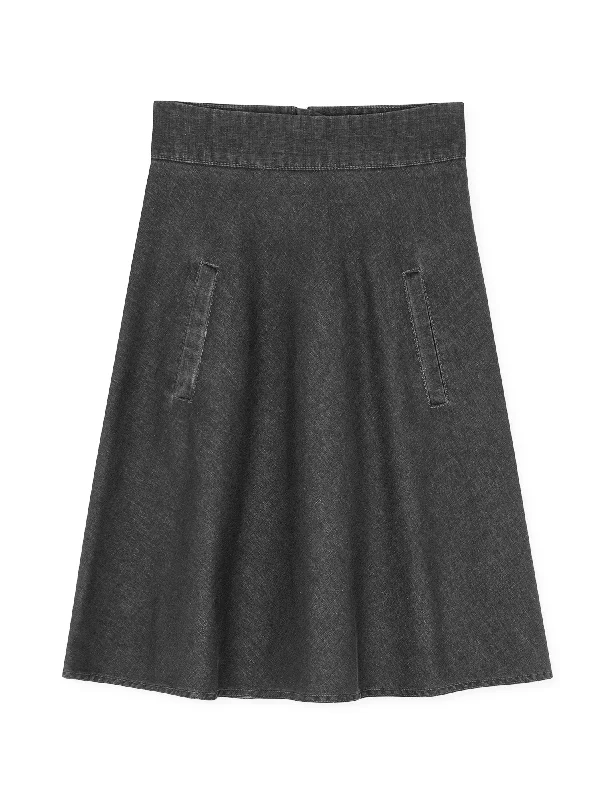 Soft Denim Stelly Skirt, Black Melange corduroy skirt cozy