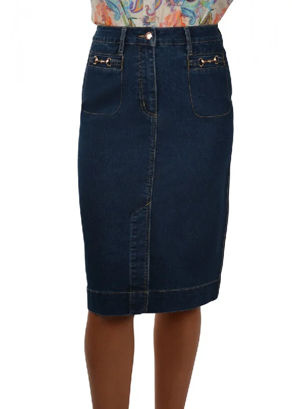 T1S2410072 Thomas Cook Women's Crystal Denim Skirt