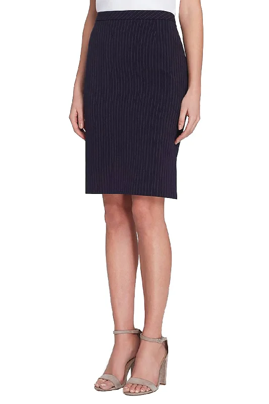 Tahari ASL Navy/Grey Pinstripe Suit Skirt chiffon skirt floaty