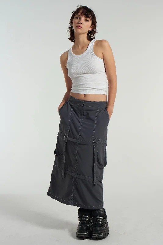 Zip-Off Parachute Skirt leather skirt sleek