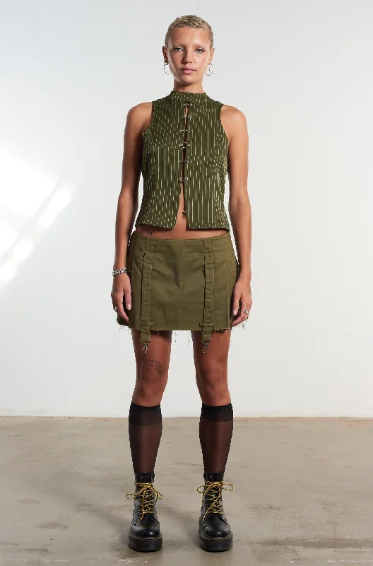 Trigger Pleated Mini Skirt spandex blend skirt