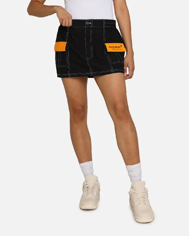 We Are The Wild Collective X McLaren Women's Cargo Skirt Black lace skirt delicate