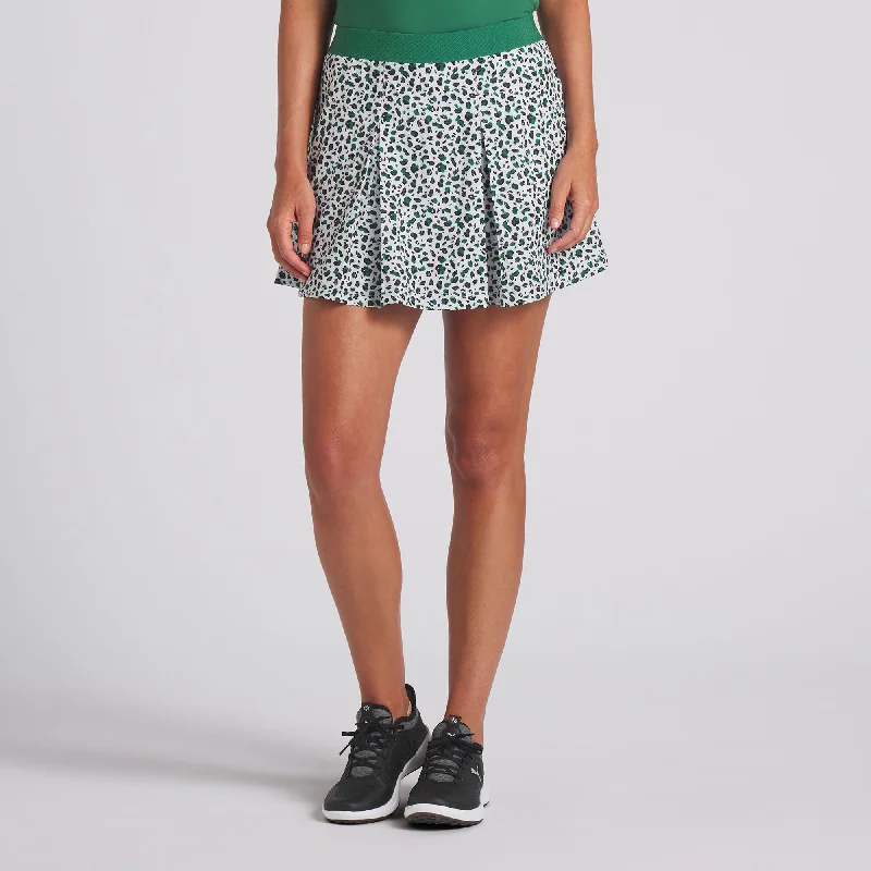 Women's Pleated Leopard Golf Skirt leather skirt sleek