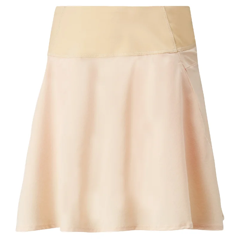 Women's PWRSHAPE Solid Woven Golf Skirt | Caramel Cream silk skirt smooth