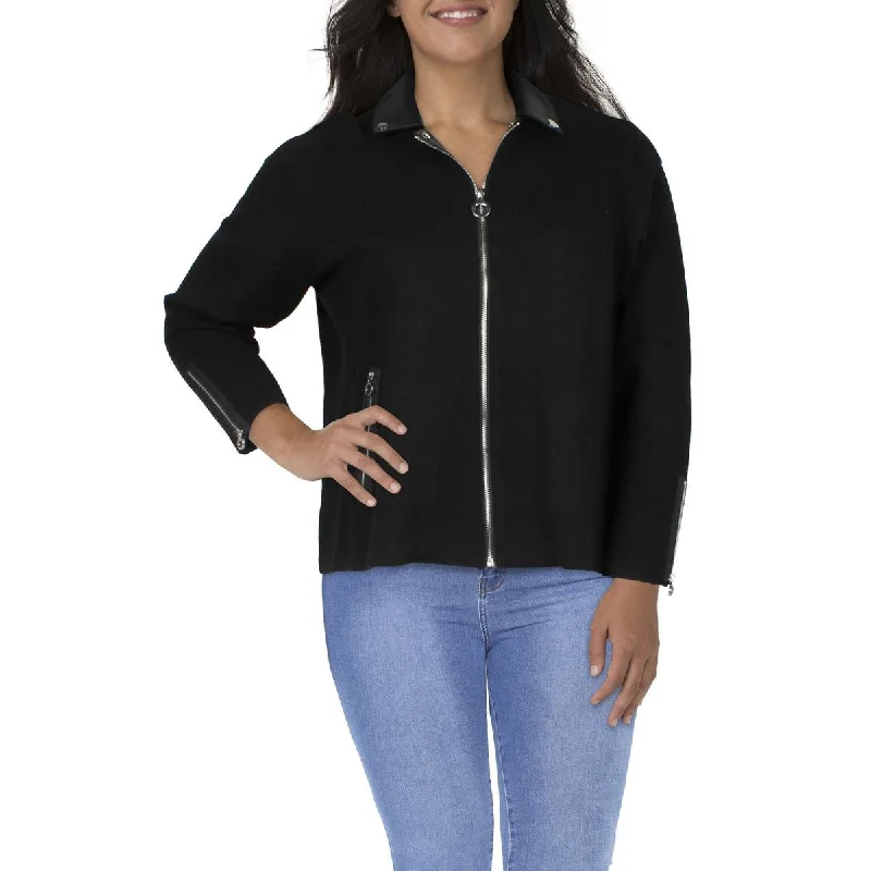 Belldini Womens Plus Faux Leather Trim Lightweight Soft Shell Jacket Notch Collar Jacket Peter Pan Collar Jacket Cowl Neck Jacket Belldini Womens Plus Faux Leather Trim Lightweight Soft Shell Jacket Notch Collar Jacket Peter Pan Collar Jacket Cowl Neck Jacket