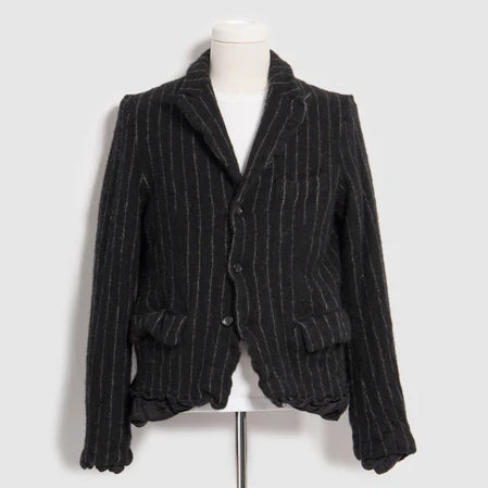 BLACK Comme des Garçons Chalk Stripe Jacket (Black/White) Mesh Jacket Canvas Jacket Denim Jacket BLACK Comme des Garçons Chalk Stripe Jacket (Black/White) Mesh Jacket Canvas Jacket Denim Jacket