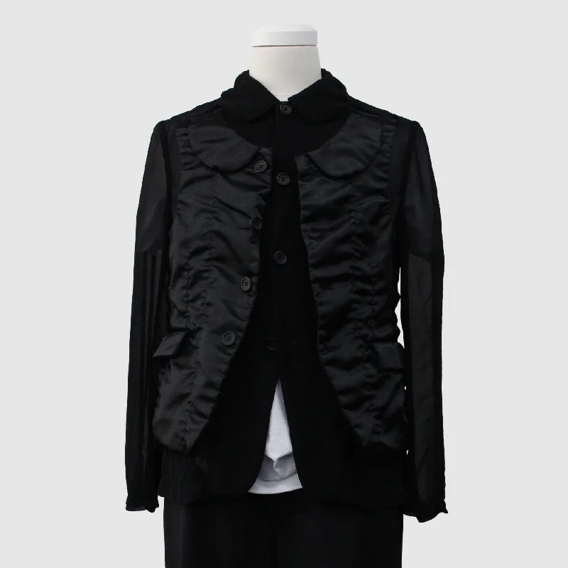 BLACK Comme des Garcons Polyester Jacket (Black) Striped Jacket Polka Dot Jacket Floral Jacket BLACK Comme des Garcons Polyester Jacket (Black) Striped Jacket Polka Dot Jacket Floral Jacket