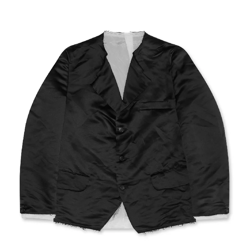 BLACK Comme des Garçons Polyester Heavy Satin Jacket (Black) Cardigan Sweater Pullover BLACK Comme des Garçons Polyester Heavy Satin Jacket (Black) Cardigan Sweater Pullover